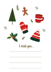 New Year Wish Cards Vector and Printable