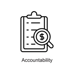 Accountability vector outline Icon. Pixel Perfect. For Mobile and Web. stock illustration