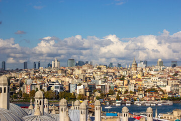 View of Istanbul with buildings of different generations.