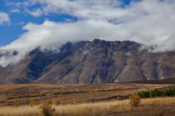 Countryside around Lake Tekapo in New Zealand