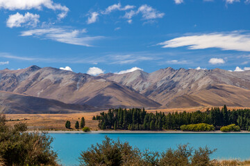 Scenic view of colourful Lake Tekapo in New Zealand
