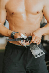 Chico magnesio crossfit deporte gimnasio. Frotacion de manos magnesio. Protecion mu&ntilde;eca deporte. Crossfit