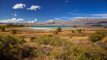 Distant View of Lake Tekapo on a Summer's Day