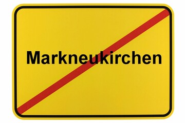 Illustration eines Stadtgaungsschildes der Stadt Markneukirchen