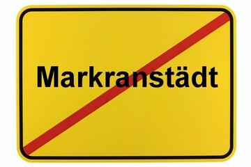 Illustration eines Stadtausngangsschildes der Stadt Markranstadt