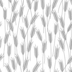 wheat crops design - seamless vector repeat pattern, use it for wrappings, fabric, packaging and other print and design projects