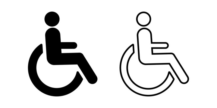 Wheelchair icon symbol set simple design