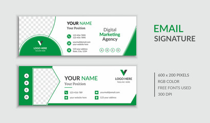 Green Color Minimalist Personal Email Signature Layout Design