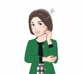 春コートの女性