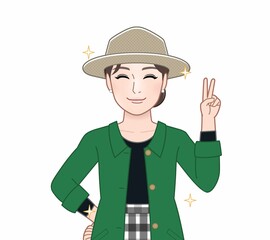 春コートの女性