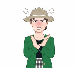 春コートの女性