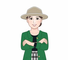 春コートの女性