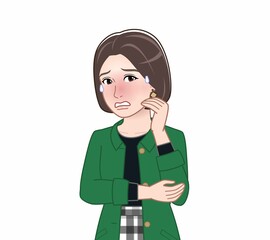 春コートの女性