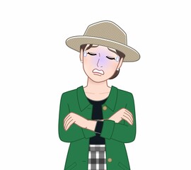 春コートの女性