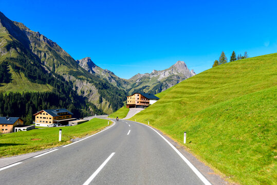 Bregenzerwaldstra&szlig;e (L 200), Haarnadelkurve bei Schr&ouml;cken-Nesslegg
