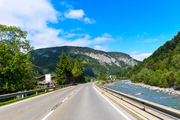 Bregenzerwaldstraße (L 200) bei Mellau im Vorarlberg