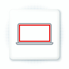 Line Laptop icon isolated on white background. Computer notebook with empty screen sign. Colorful outline concept. Vector