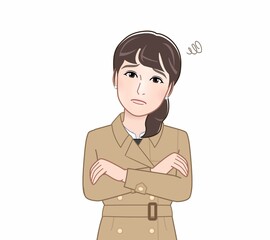 トレンチコートの女性