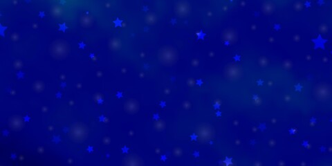 Obraz premium Light BLUE vector background with small and big stars.