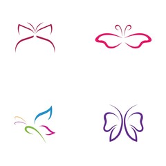Obraz na płótnie Canvas set of Beauty Butterfly icon design