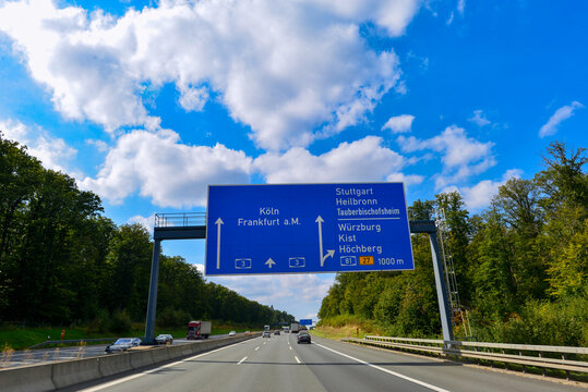 A3 Richtung W&uuml;rzburg Richtung Frankfurt, , Dreieck W&uuml;rzburg West - Bayern