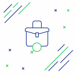 Line Work for female icon isolated on white background. Business woman work. Colorful outline concept. Vector