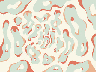 Organic shapes pattern. Pastel colors. Assymetric hand drawn pattern.
