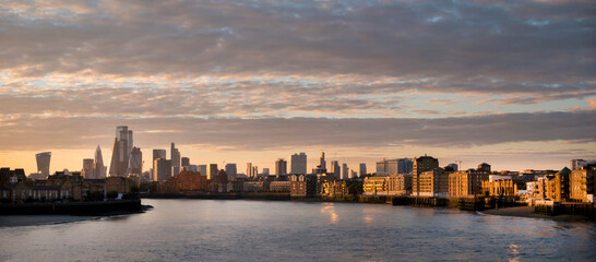 UK, England, London, City panorama from Canary Wharf