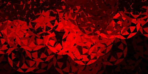 Dark red, yellow vector background with triangles.