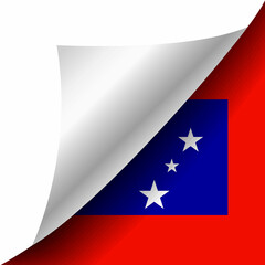 Hidden Samoa flag with curled corner