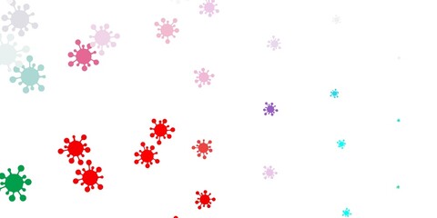 Light green, red vector texture with disease symbols.