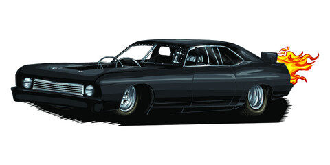 Racing car isolated on white background. vector illustration.