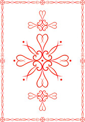 beautiful vector frame stylized as forged red gold