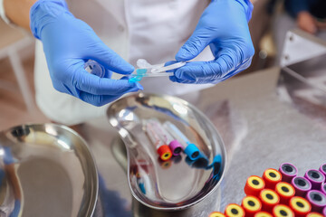 Blood Drawing equipment in laboratory for analysis
