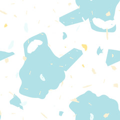 Terrazzo seamless pattern. Blue classic flooring