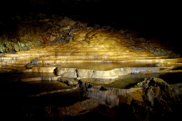 Cascading steps in the caves
