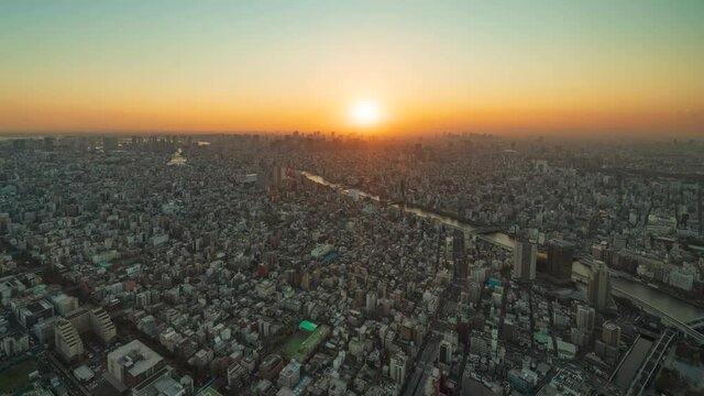 Timelapse video of Tokyo Metropolitan area from dusk to night.