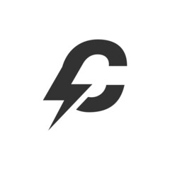 Letter C power logo electric