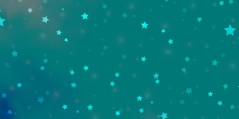 Light Blue, Green vector background with colorful stars.