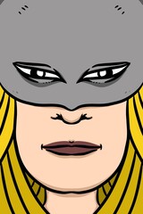 cute face woman cartoon background