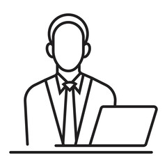 Rounded the businesspeople or business team line art icon