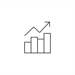 growth business bar chart diagram icon line style graphic design vector