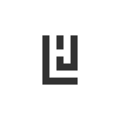 Simple square logo vector. Initial letter LH