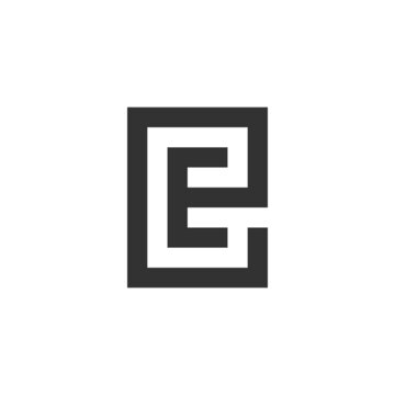 Simple square logo vector. Initial letter EE