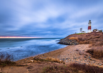 Montauk Point Lighthouse at sunrise