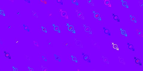 Dark Blue, Red vector backdrop with women power symbols.