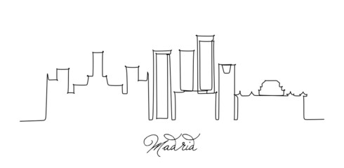 One continuous line drawing of Taipei city skyline, China. Beautiful landmark home decor poster print. World landscape tourism travel vacation. single line draw design vector illustration