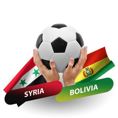 Soccer football competition match, national teams syria vs bolivia