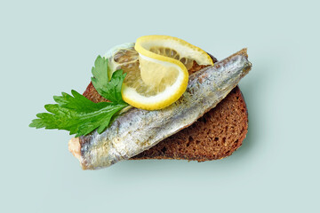 canned sardine on bread slice