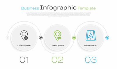 Set line Location, and City map navigation. Business infographic template. Vector